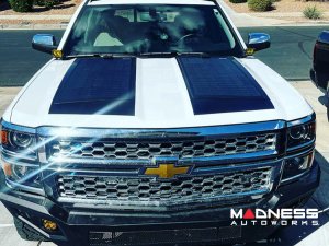Chevrolet Silverado 1500 Flexible Solar Panel Kit - Complete Kit w/ Waterproof Controller + Hood Decal - 2014-2015 - 110W